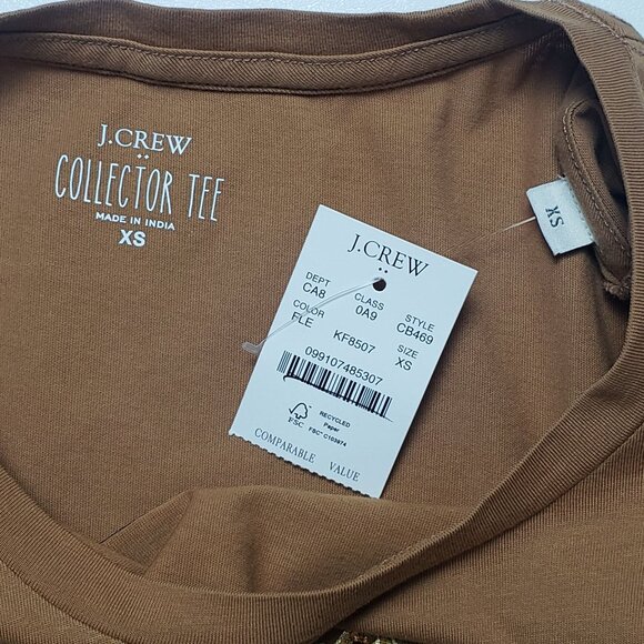 J.Crew Factory Collector's Tee Sequin Fall Leaves Graphic Tee Women's XS Mustard - Picture 2 of 16